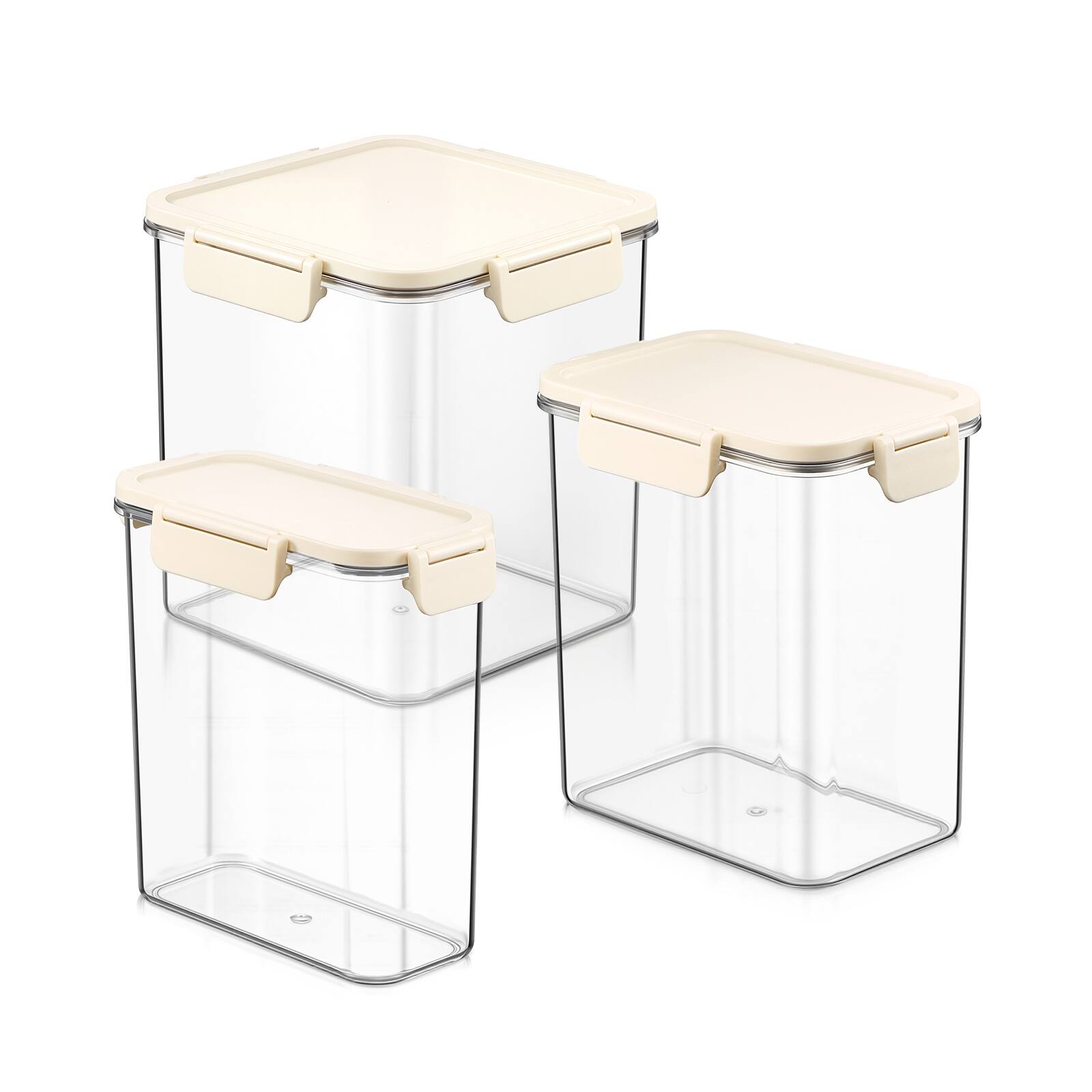 Angle. Sorbus - Sorbus 3-Pack Airtight Food Storage Container Set – Stackable Clear Pantry Canisters with Lids for Rice, Beans, Sugar - Clear.