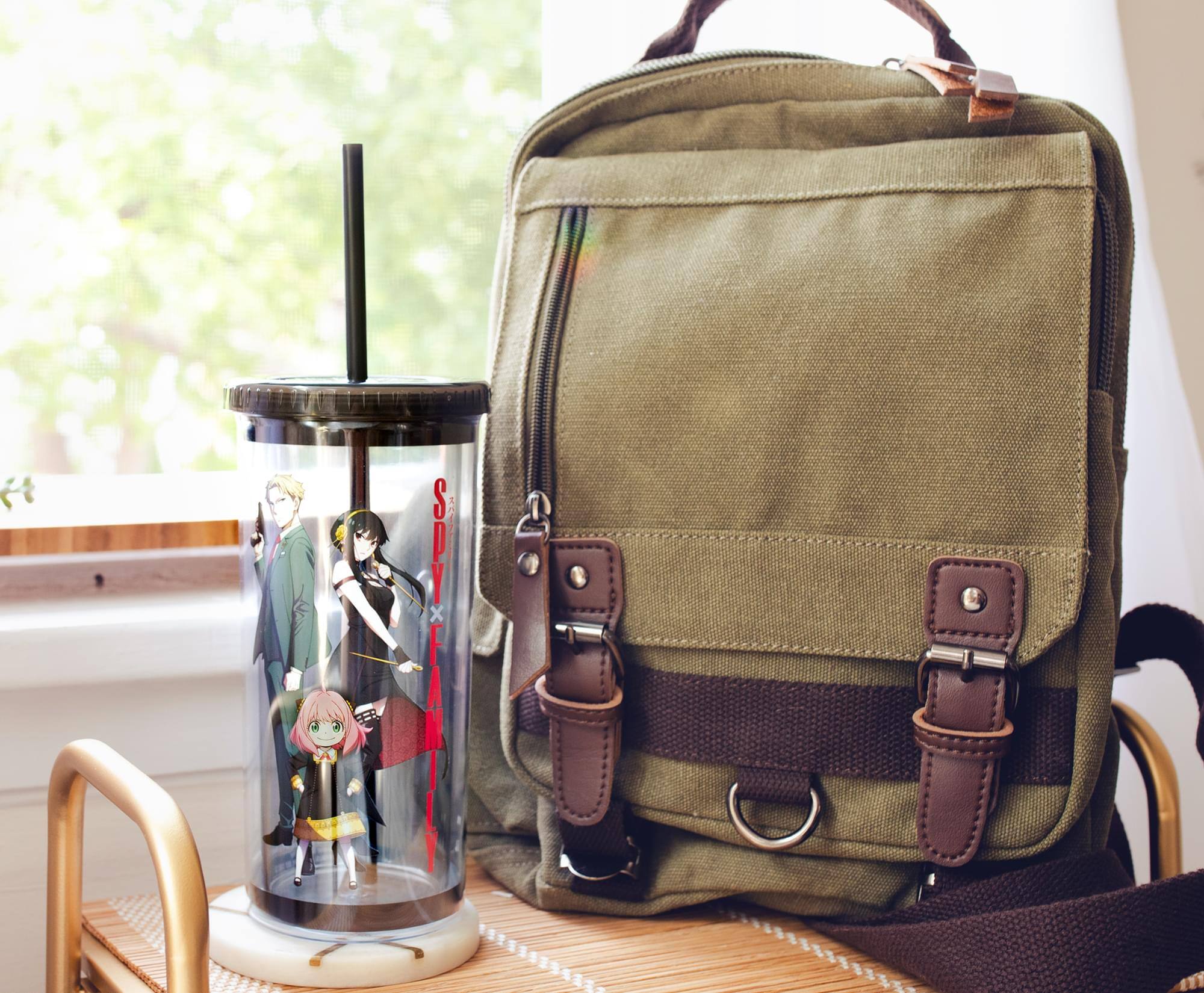 Alt View 4. Silver Buffalo - Spy X Family Trio Plastic Cold Cup With Lid and Straw | Holds 20 Ounces - Blue.