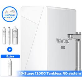 Waterdrop - X12-Basic Tankless RO Water Filter Extra F2 Filter - White