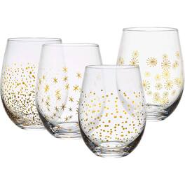 Mikasa - Party 18oz Stemless Wine Glasses, Set of 4 - Decorative