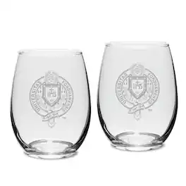Jardine - Fordham Rams Team 15oz. 2-Piece Stemless Wine Glass Set - Multicolor