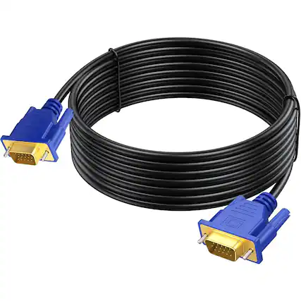 Front. PARKER SLATER - VGA Cable 15ft – HD15 Male to Male, 1080P Full HD, Black.