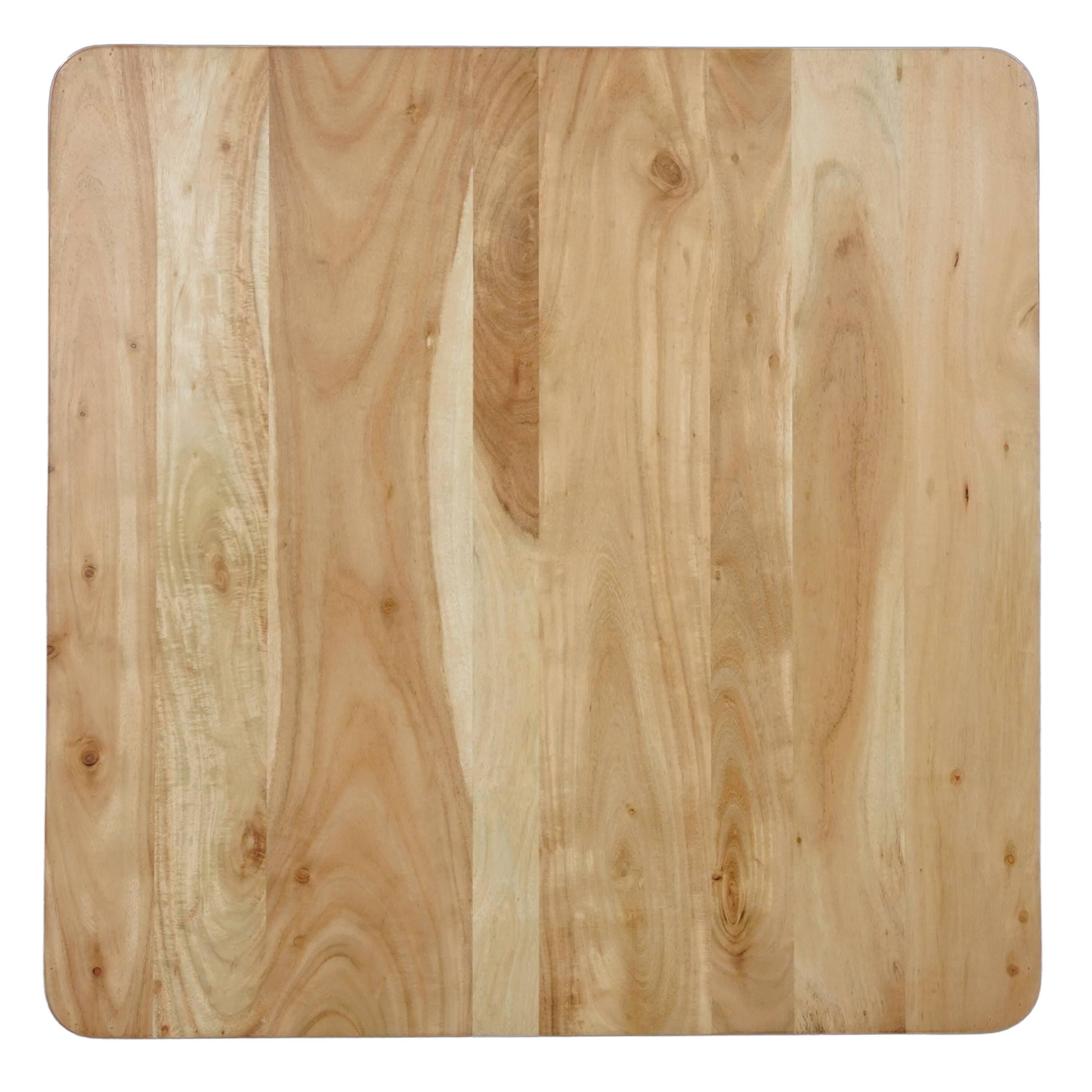 Alt View 2. Manhattan Lane - Cascade 32 Inch Coffee Table, Handcrafted Natural Acacia Wood, Square Top with Diagonal Wide Panel Legs - Brown.