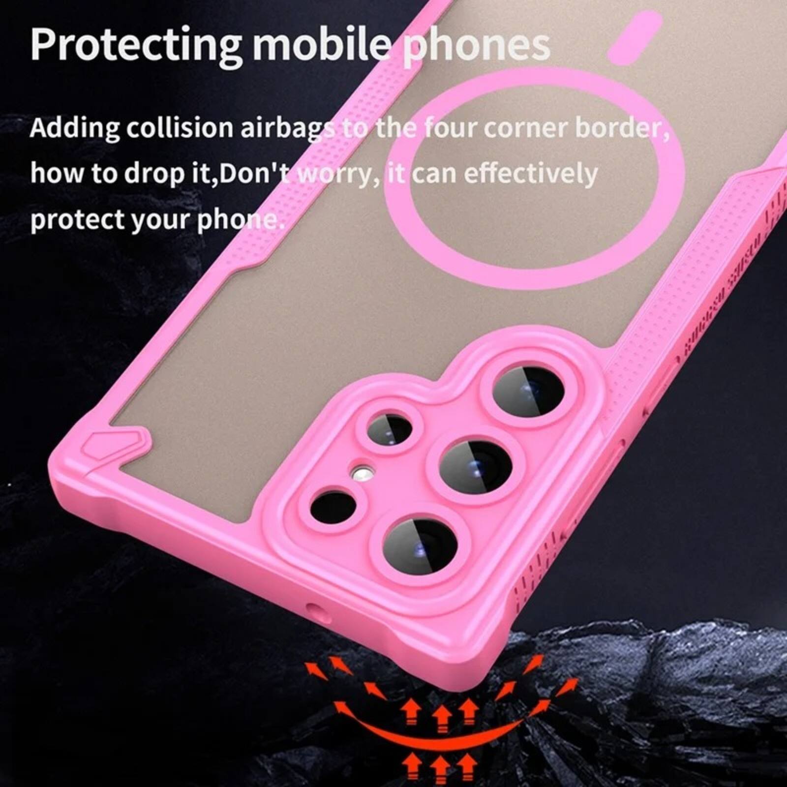 Protecting mobile phones

Adding collision airbags to the four corner border, how to drop it, Don't worry, it can effectively protect your phone.