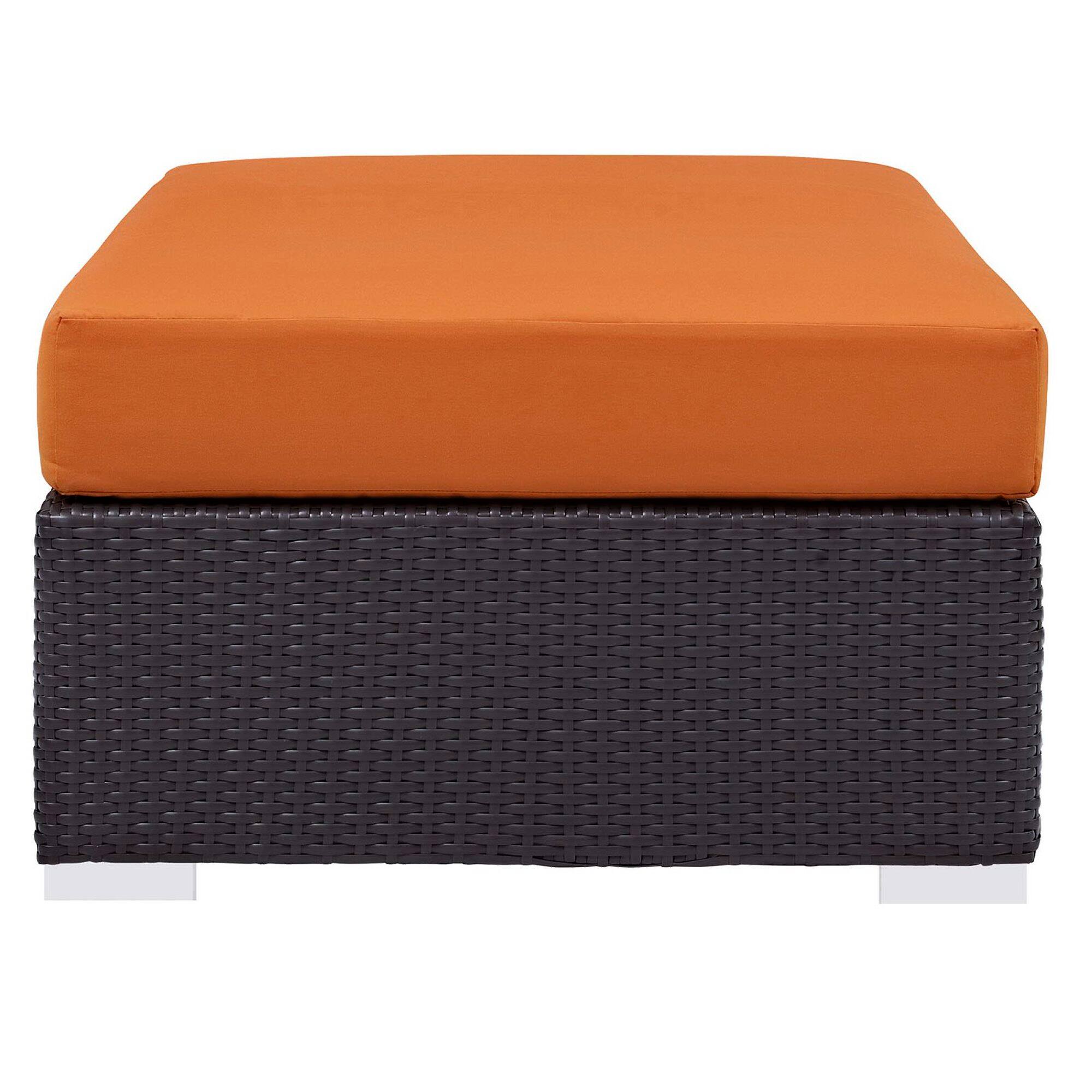 Back. Modway - Convene Outdoor Patio Fabric Rectangle Ottoman by Modway - Espresso Orange.