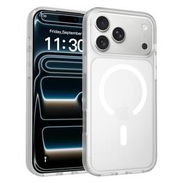 Dteck - Shockproof Matte Phone Case for Apple iPhone 18 Pro Max, Translucent Magnetic Protective Cover, Raised Lip Protection - Clear