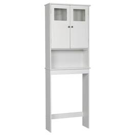 Winado - Over The Toilet Bathroom Floor Storage Cabinet Free Standing w/Shelf Organizer - White