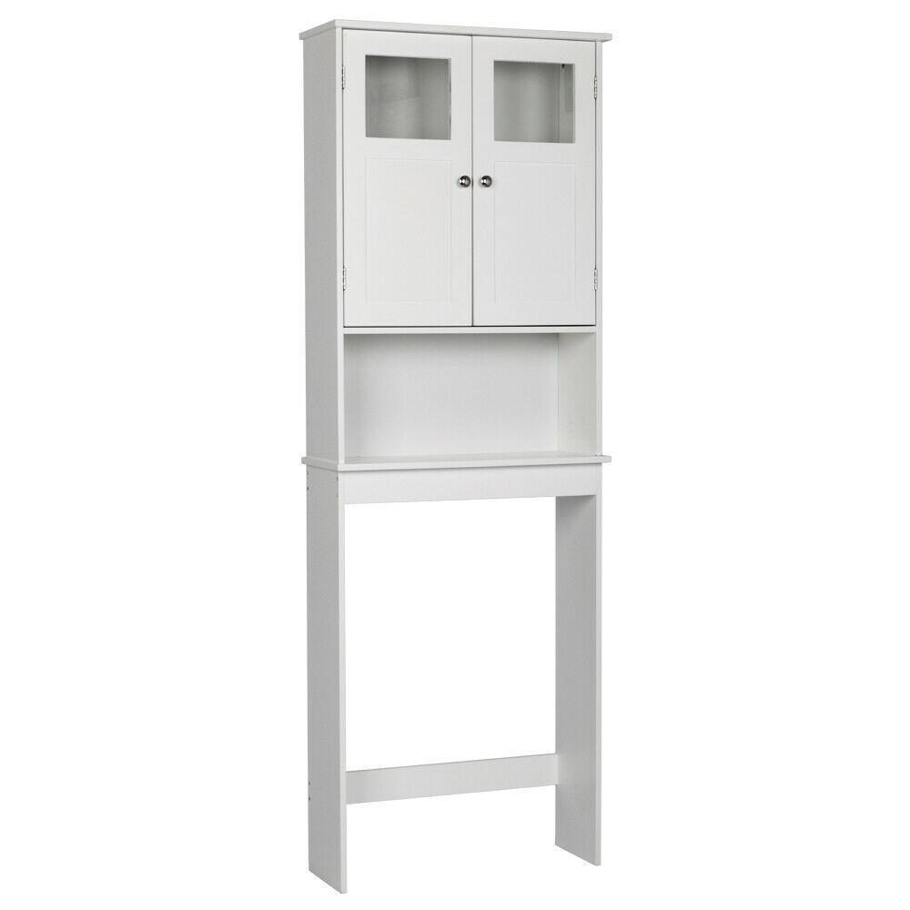 Front. Winado - Over The Toilet Bathroom Floor Storage Cabinet Free Standing w/Shelf Organizer - White.