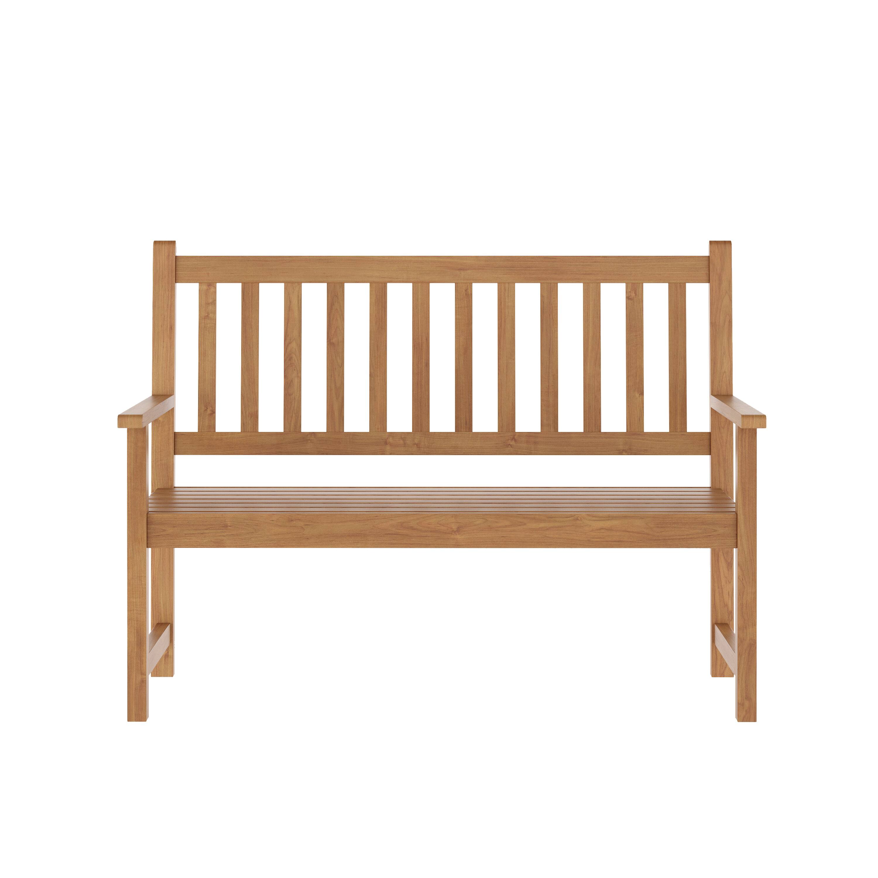 Alt View 7. Emma + Oliver - Acacia Wood Slatted Patio Bench Loveseat for 2 for Indoor/Outdoor Use - Brown.