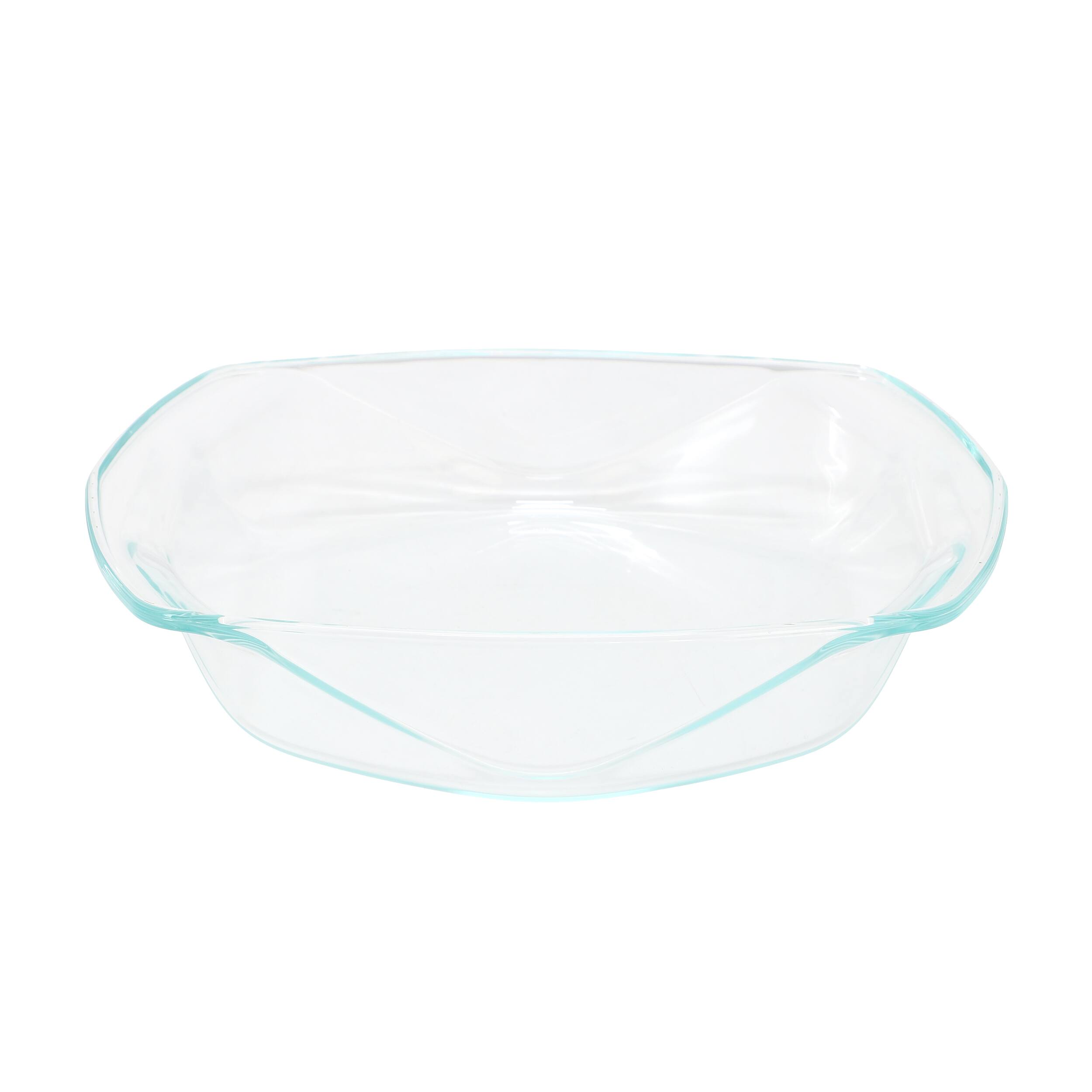 Gibson - Soho Lounge Carnegie Hill 12 inch x 10 Inch x 2.6 Inch Tempered Glass Roaster Pan with Built in Handles - Clear