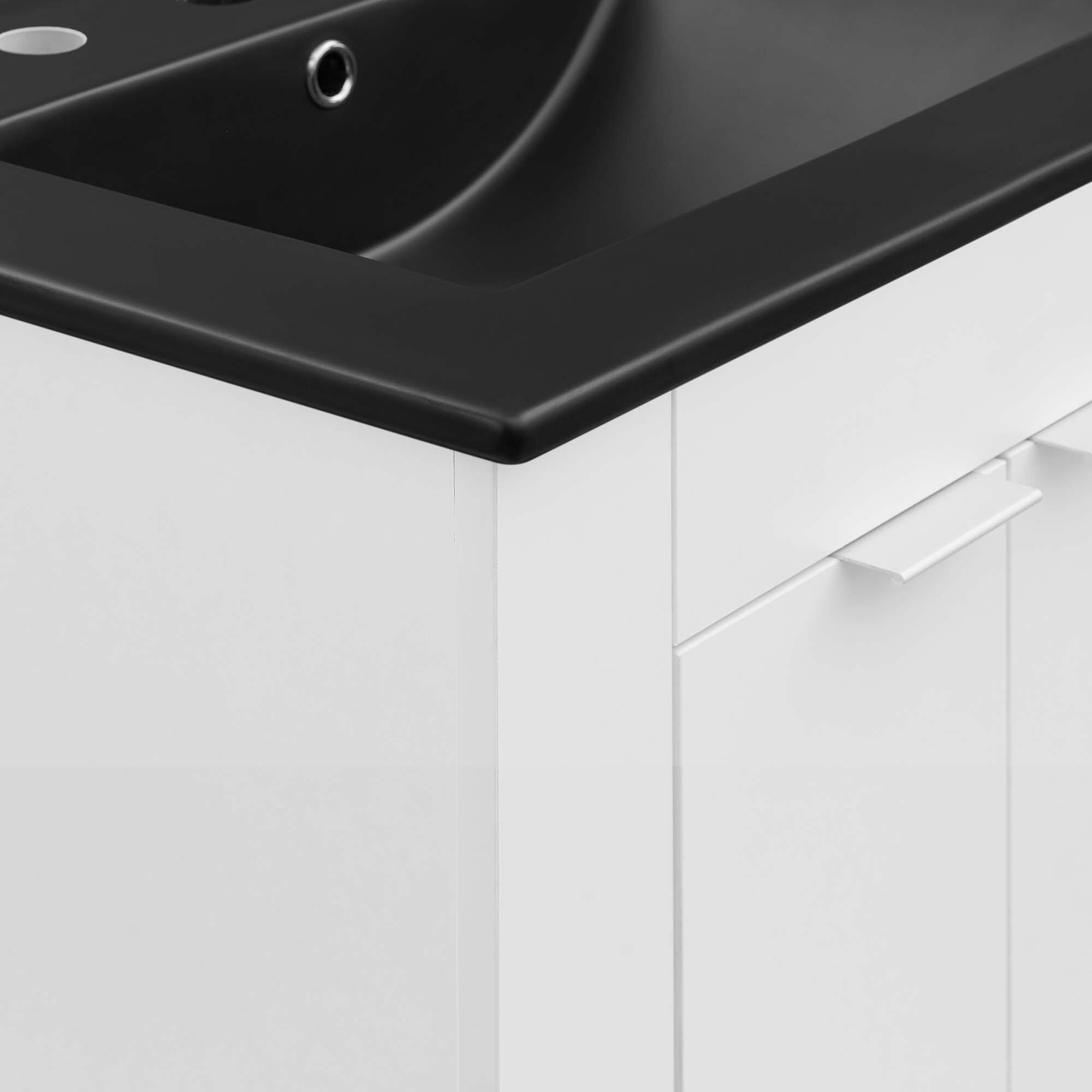 Alt View 10. Modway - Maybelle Bathroom Vanity Basin Included - White Black.