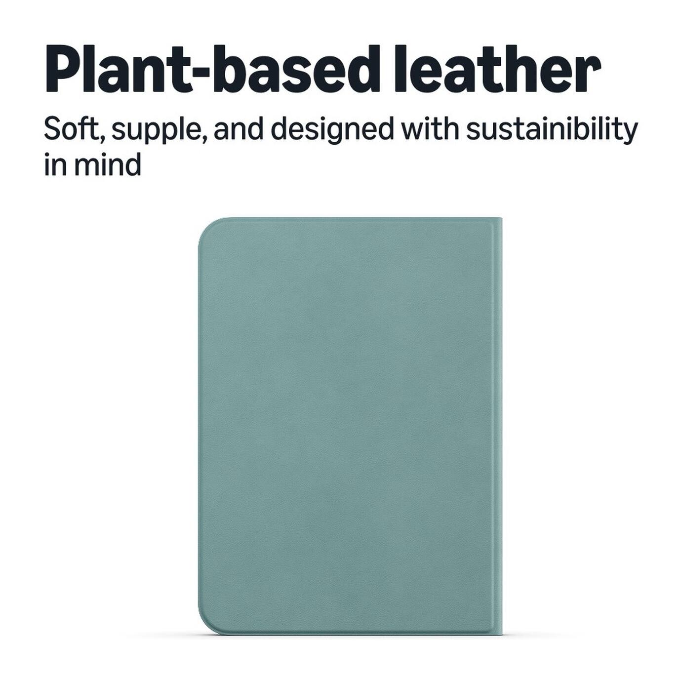 Plant-based leather  
Soft, supple, and designed with sustainability in mind