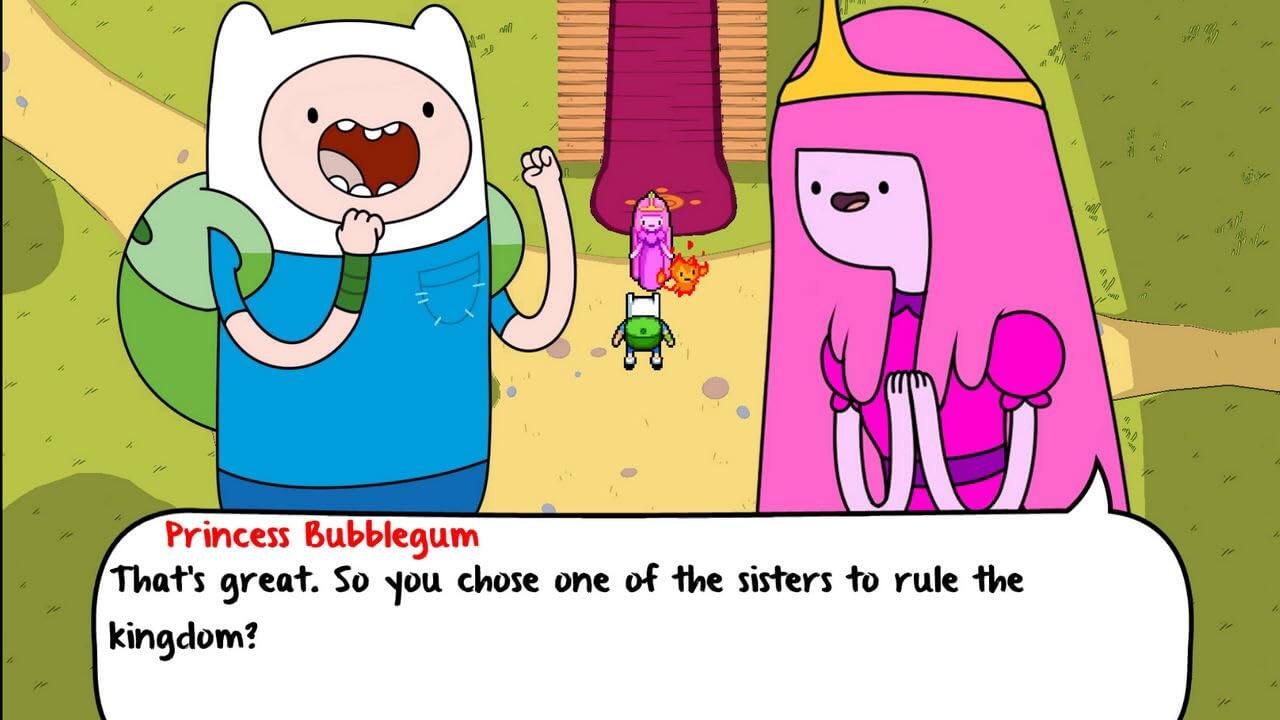 Princess Bubblegum  
That's great. So you chose one of the sisters to rule the kingdom?