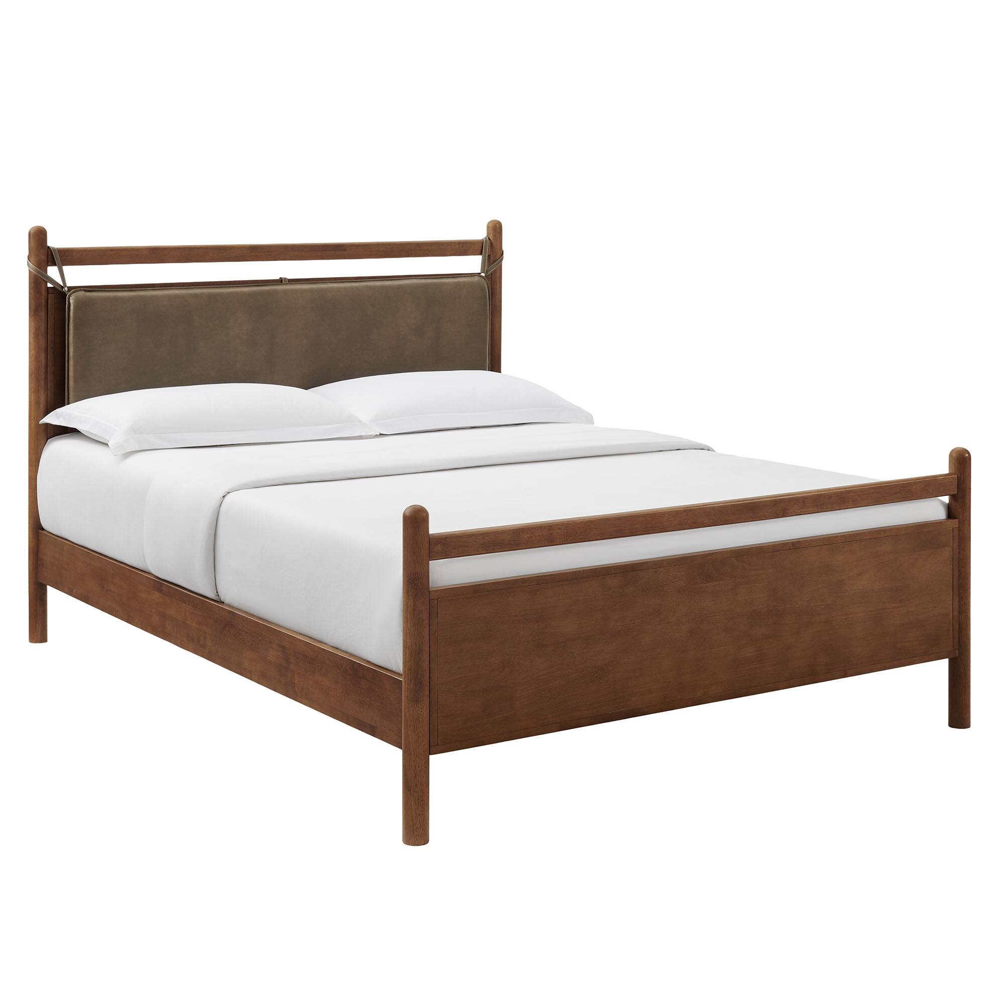 Angle. Modway - Leni Wood Platform Bed Frame by Modway - Walnut Mushroom.