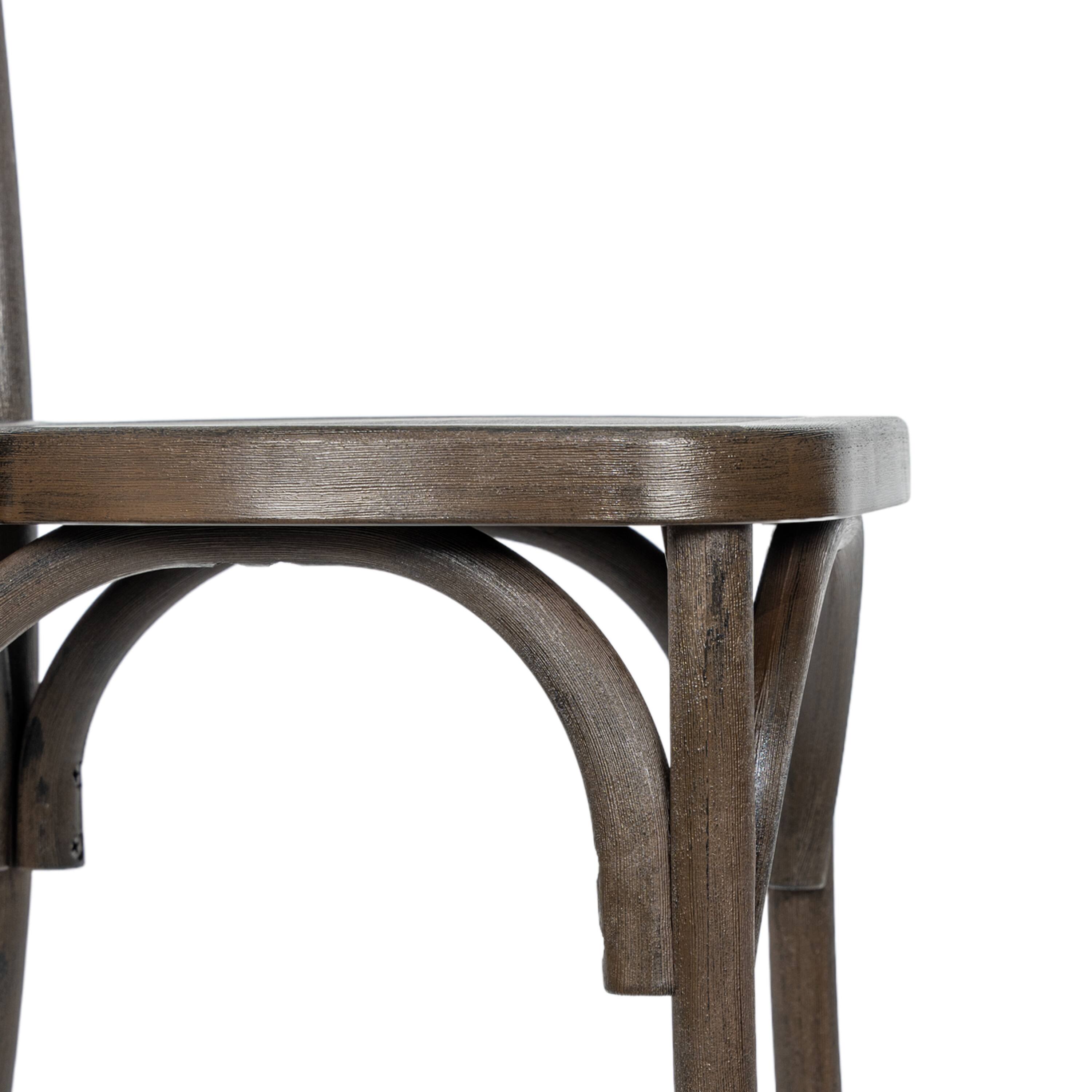 Alt View 10. Emma + Oliver - Hensler Set of 2 Weather-Resistant Wood Look Stackable Resin Thonet Chairs for Indoor/Outdoor Use - Dark Brown.