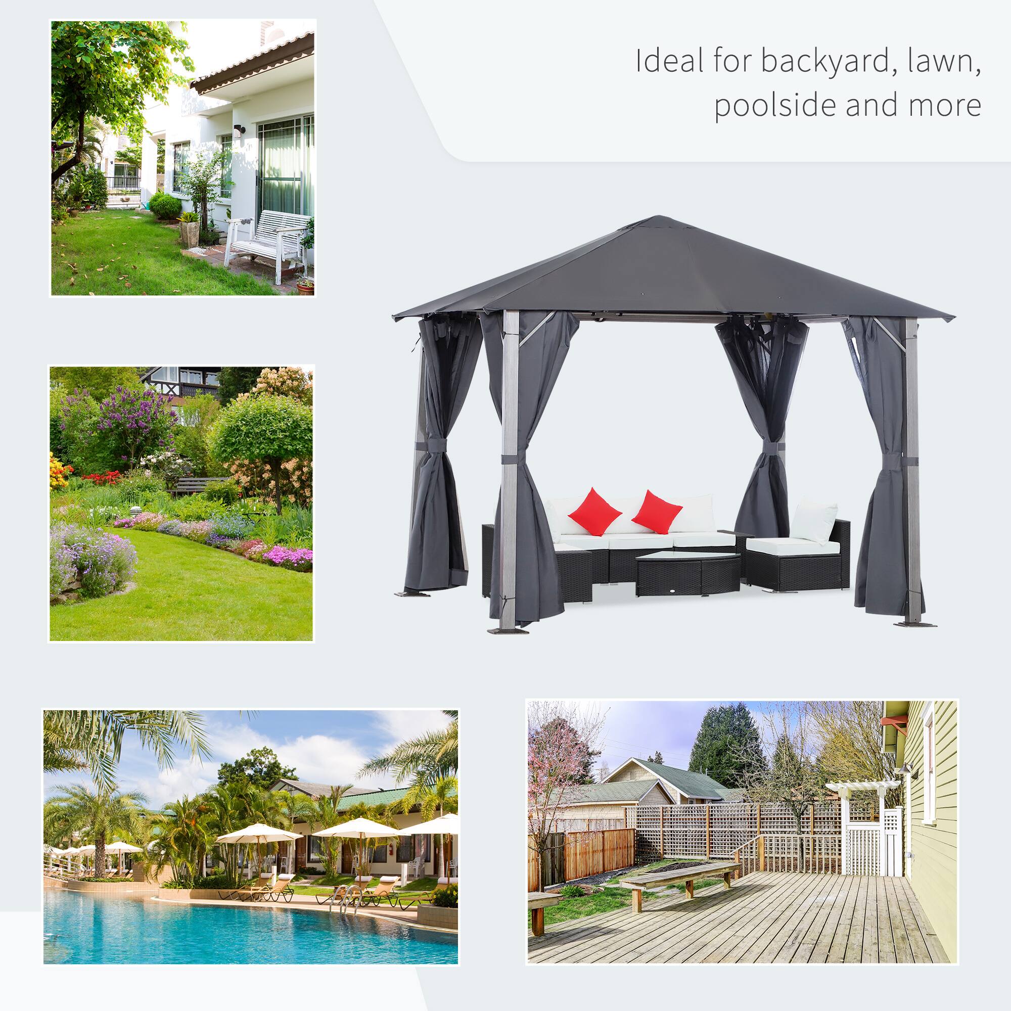 Ideal for backyard, lawn, poolside and more