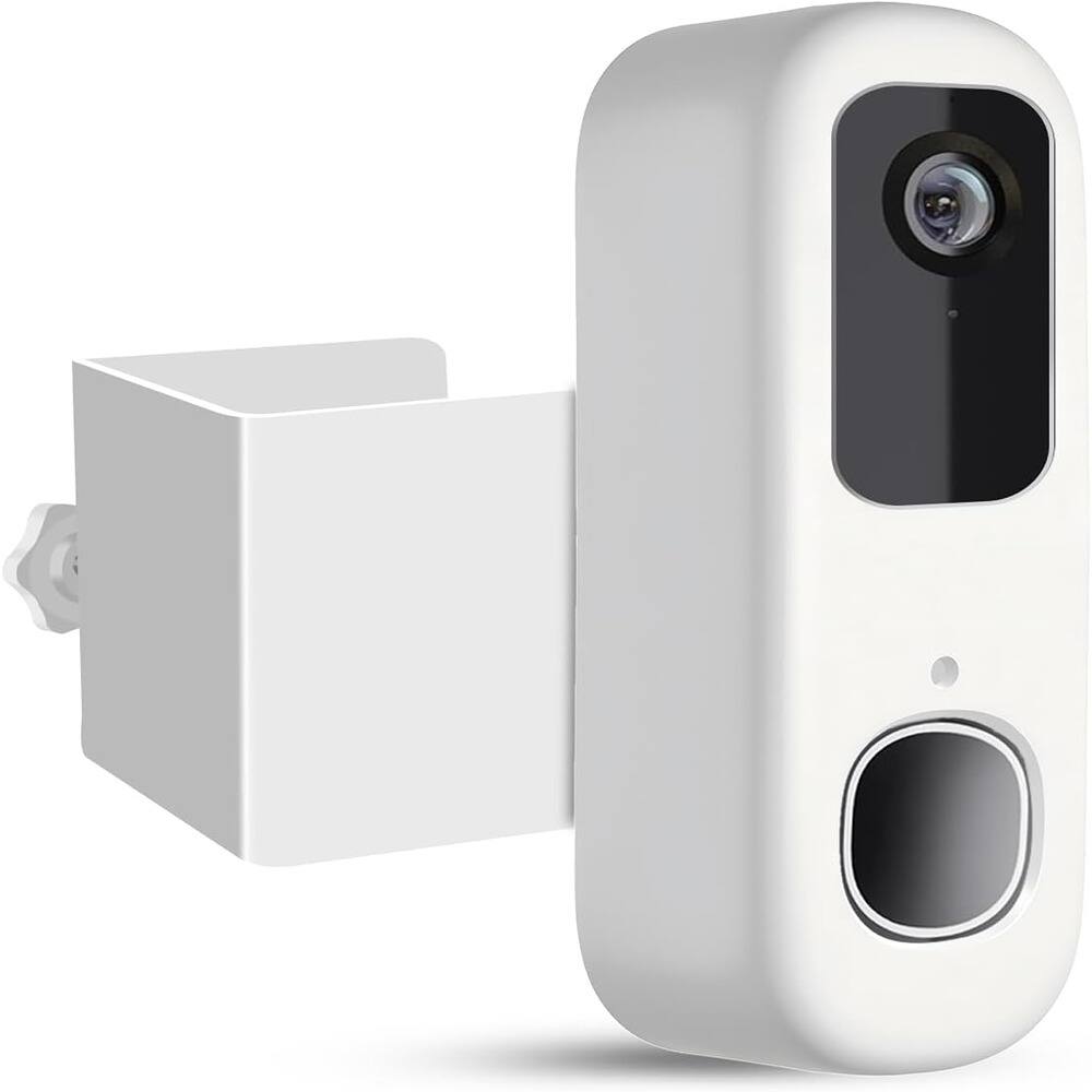 Front. Schertz - Anti-Theft Doorbell Mount – No-Drill, Secure Holder, Fits Arlo 2K/HD - white.