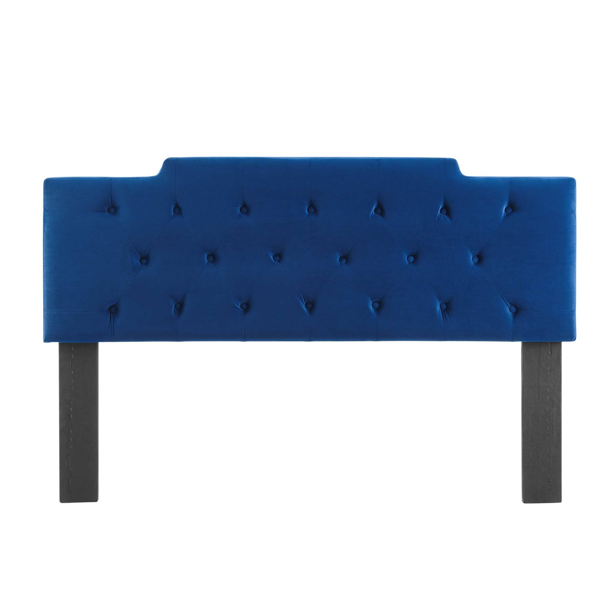 Left. Modway - Juliet Tufted Performance Velvet King/California King Headboard by Modway - Navy.