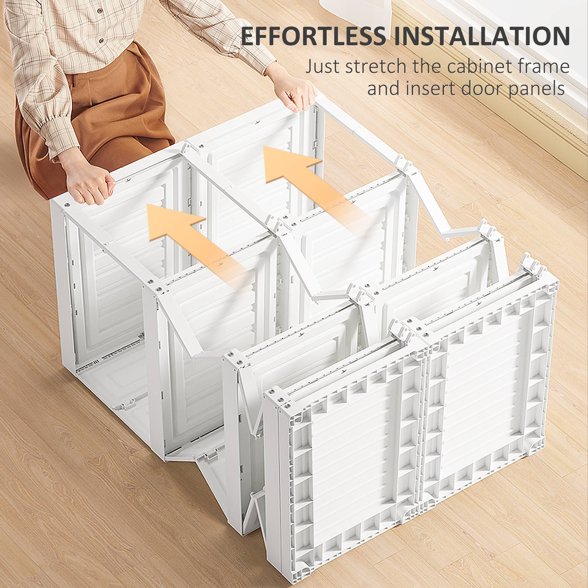 EFFORTLESS INSTALLATION
Just stretch the cabinet frame and insert door panels