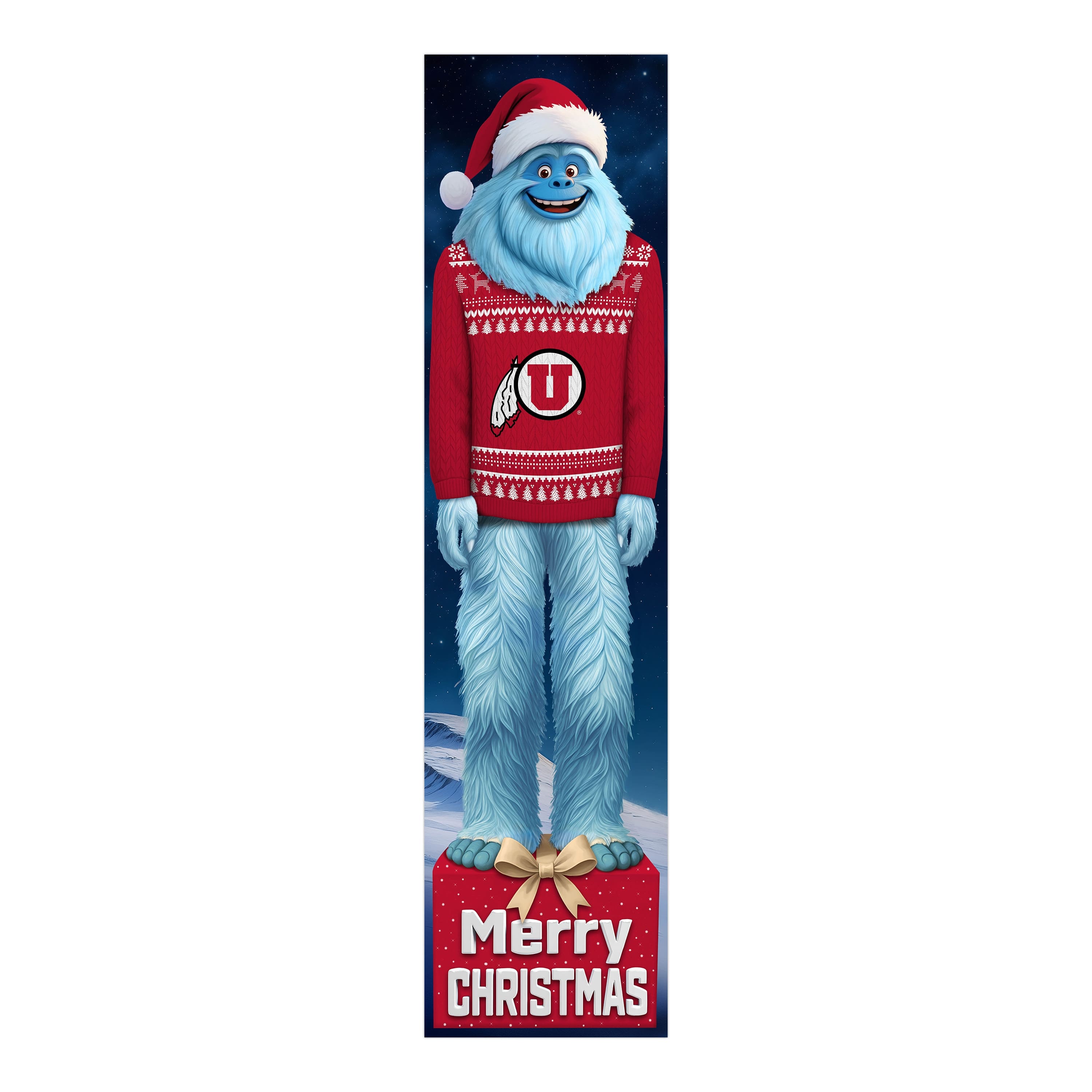Fan Creations - Utah Utes 48" Yeti Christmas Leaner - Multicolor