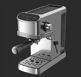 Electactic - Instant Espresso Coffee Maker with Display, 120V 60Hz 1250-1450W, 1.35L Tank, Aluminum Steam Wand - Steel