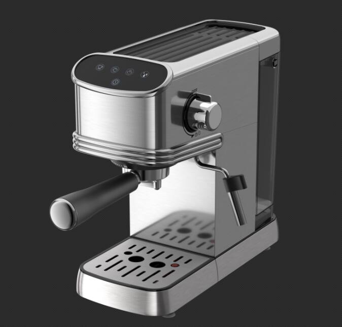 Front. Electactic - Instant Espresso Coffee Maker with Display, 120V 60Hz 1250-1450W, 1.35L Tank, Aluminum Steam Wand - STEEL.