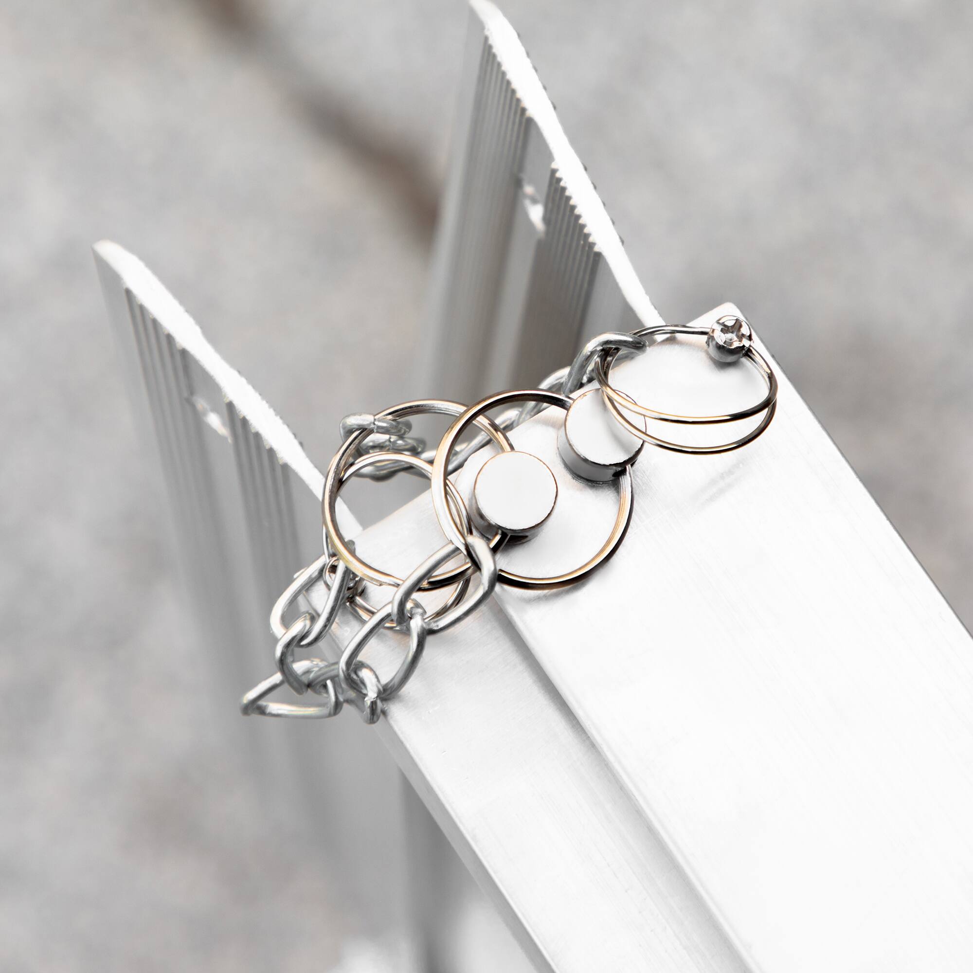 Alt View 8. Homcom - Wheelchair Ramp 8FT, Foldable Aluminum Threshold Ramp with Non-Slip Surface and Handle, 600lbs Weight Capacity - Silver.