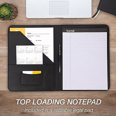 **TOP LOADING NOTE PAD**

Included is a refillable legal pad