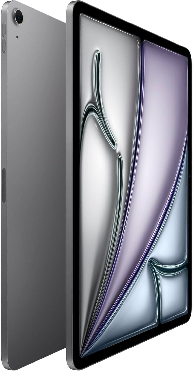 Angle. Apple - 13-inch iPad Air M3 chip Built for Apple Intelligence Wi-Fi 512GB - Space Gray.