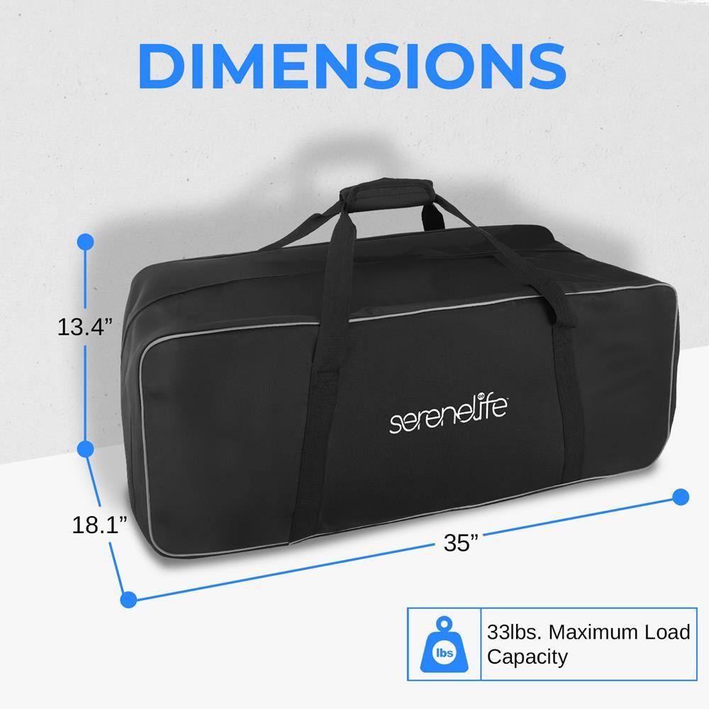 DIMENSIONS  
13.4" x 18.1" x 35"  
33 lbs. Maximum Load Capacity