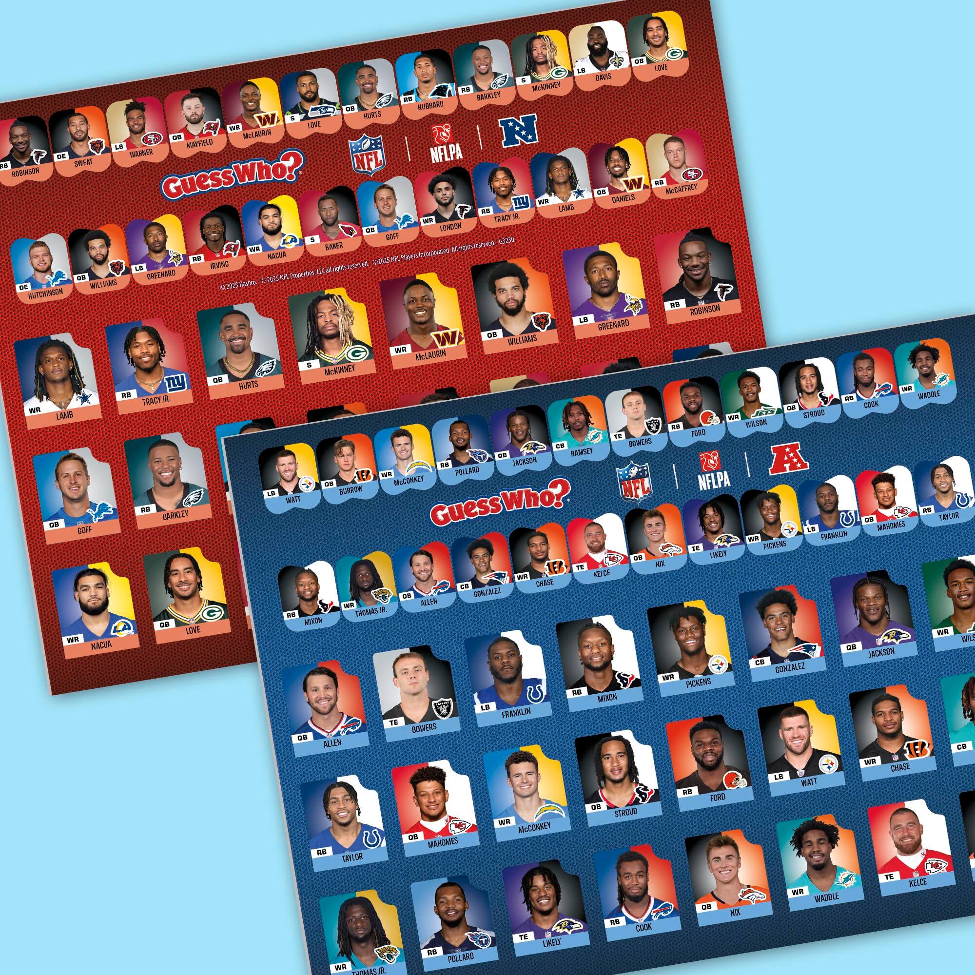 Sure, here is the corrected and grouped text from the image:

---

**Top Left Card:**

- Guess Who?
- NFL
- NFLPA
- #202006, 2020 NFL Players, 2020 NFL Players, 2020 NFL Players, 2020 NFL Players, 2020 NFL Players, 2020 NFL Players, 2020 NFL Players, 2020 NFL Players, 2020 NFL Players, 2020 NFL Players, 2020 NFL Players, 2020 NFL Players, 2020 NFL Players, 2020 NFL Players, 2020 NFL Players, 2020 NFL Players, 2020 NFL Players, 2020 NFL Players, 2020 NFL Players, 2020 NFL Players, 2020 NFL Players, 2020 NFL Players, 2020 NFL Players, 2020 NFL Players, 2020 NFL Players, 2020 NFL Players, 2020 NFL Players,