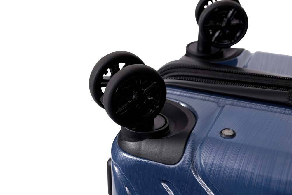 Alt View 1. Nonstop - New York Elite Lightweight Expandable 3 Piece spinner (19.4/23.4/28) with 3 packing cubes - Navy, 3 Pc Set + Powerbank - Denim.