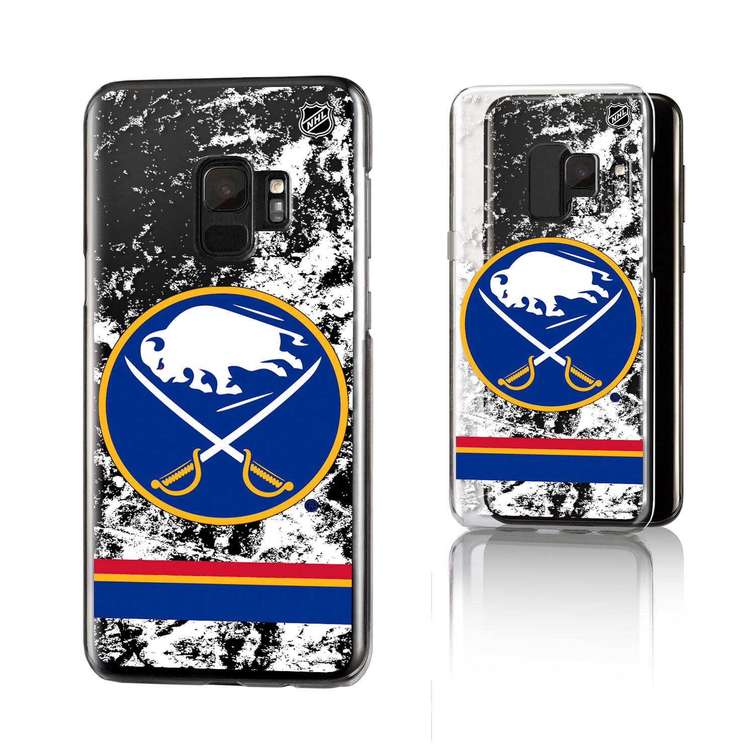 Alt View 3. Keyscaper - Buffalo Sabres Galaxy Stripe Clear Ice Case - S23 - Multicolor.