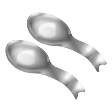 Front. Unique Bargains - 2pcs Spoon Rest, 10.6x3.7" Stainless Steel Spoon Holder Heat Resistant for Kitchen Counter Stove Top - Silver.