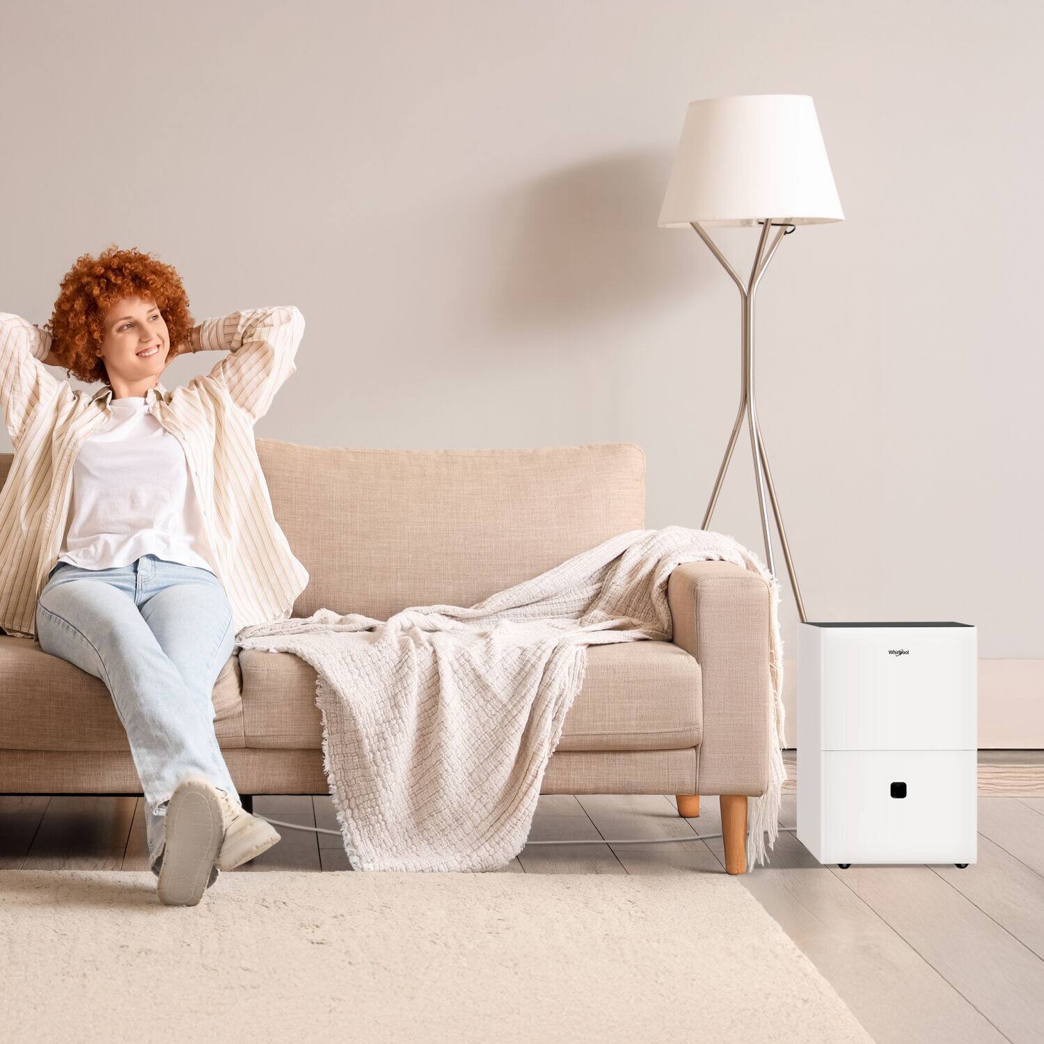 Alt View 4. Whirlpool - 25 Pint 1500 Sq. Ft 3.7 quart Energy Star Certified Dehumidifier in White - White.