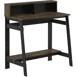 BisonOffice - A Frame Computer Desk with Modern Style and Stable Frame - Columbia Walnut