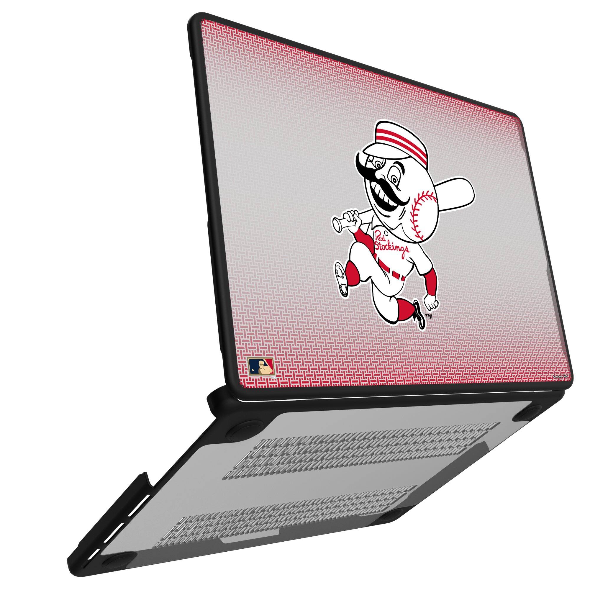 Alt View 1. Keyscaper - Cincinnati Reds Linen MacBook Case - Pro 14 in - Multicolor.