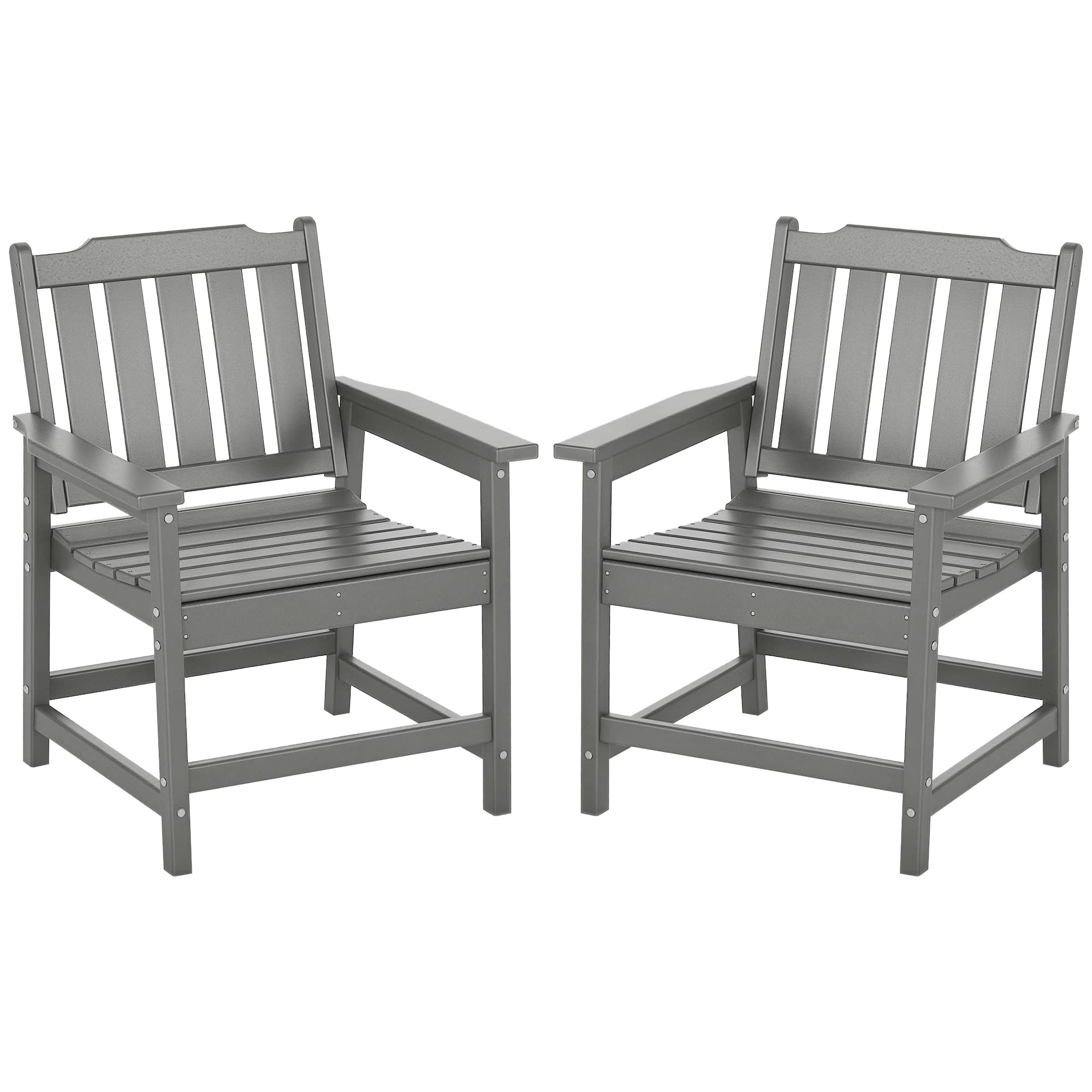 Outsunny - Piece All-Weather Patio Chairs, HDPE Patio Dining Chair Set - Gray