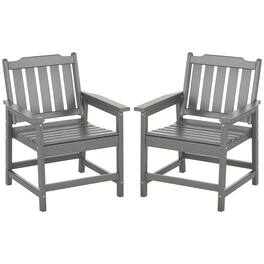 Outsunny - Piece All-Weather Patio Chairs, HDPE Patio Dining Chair Set - Gray