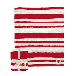 Logo Brands - Chicago Blackhawks 50" x 60" Cable-Knit Throw Blanket - Multicolor