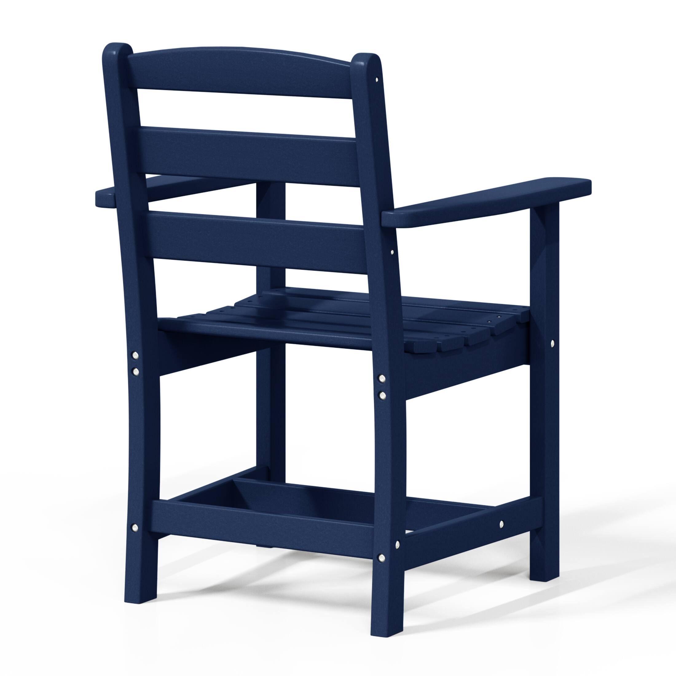 Back. WestinTrends - WestinTrends Ashore Outdoor HDPE Patio Classic Dining Arm Chair - Navy Blue.