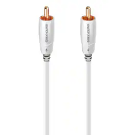 AudioQuest - Greyhound RCA 39.5' Analog Low-Frequency Subwoofer Audio Interconnect with RCA to RCA Connectors - White