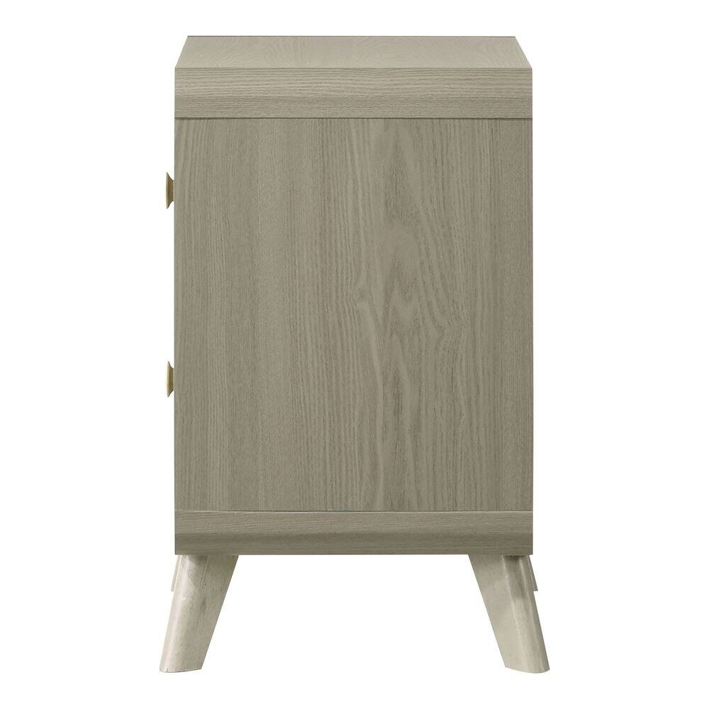 Alt View 2. Furniture of America - Xylia Modern Solid Wood Nightstand with 2 Drawers, Grey - Gray.
