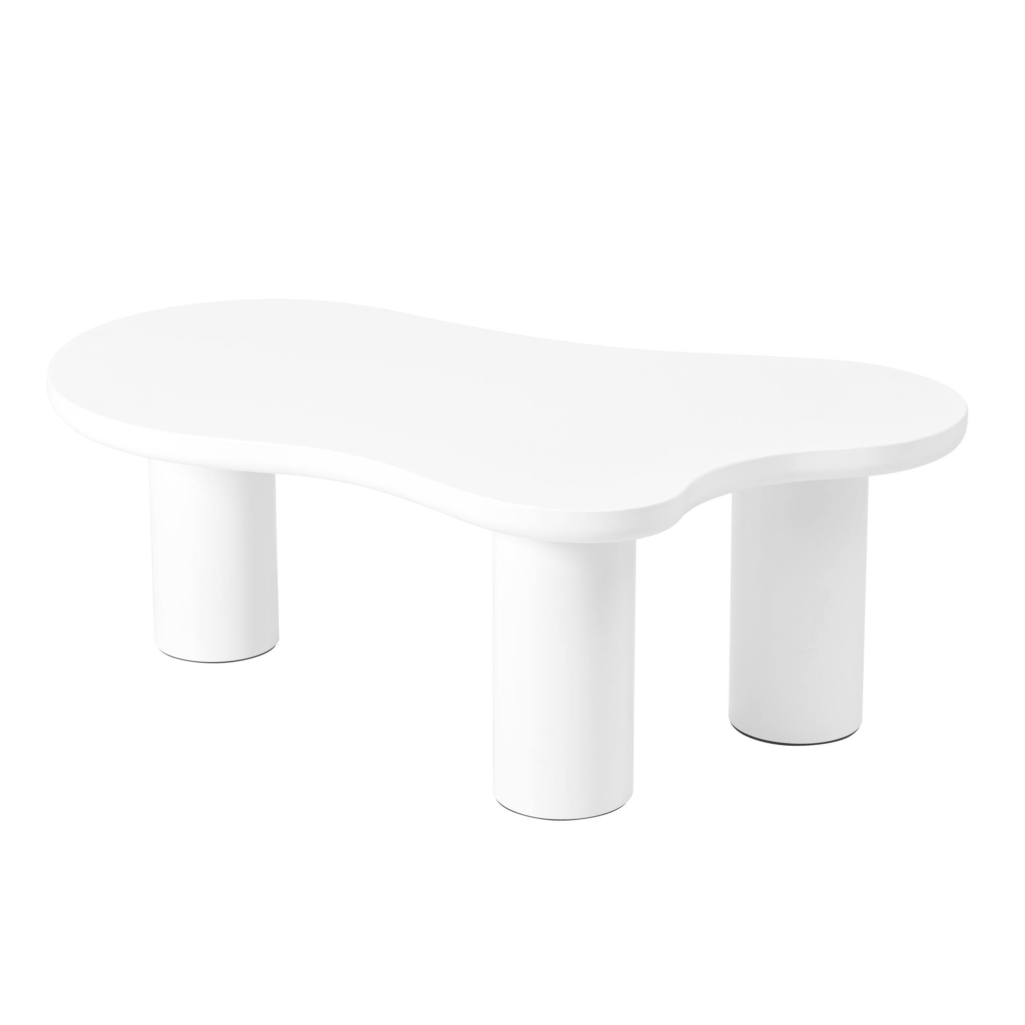 Alt View 6. GOODSILO - Modern Cloud-Shaped Coffee Table with Sturdy Legs and Sleek Design for Living Room - White.