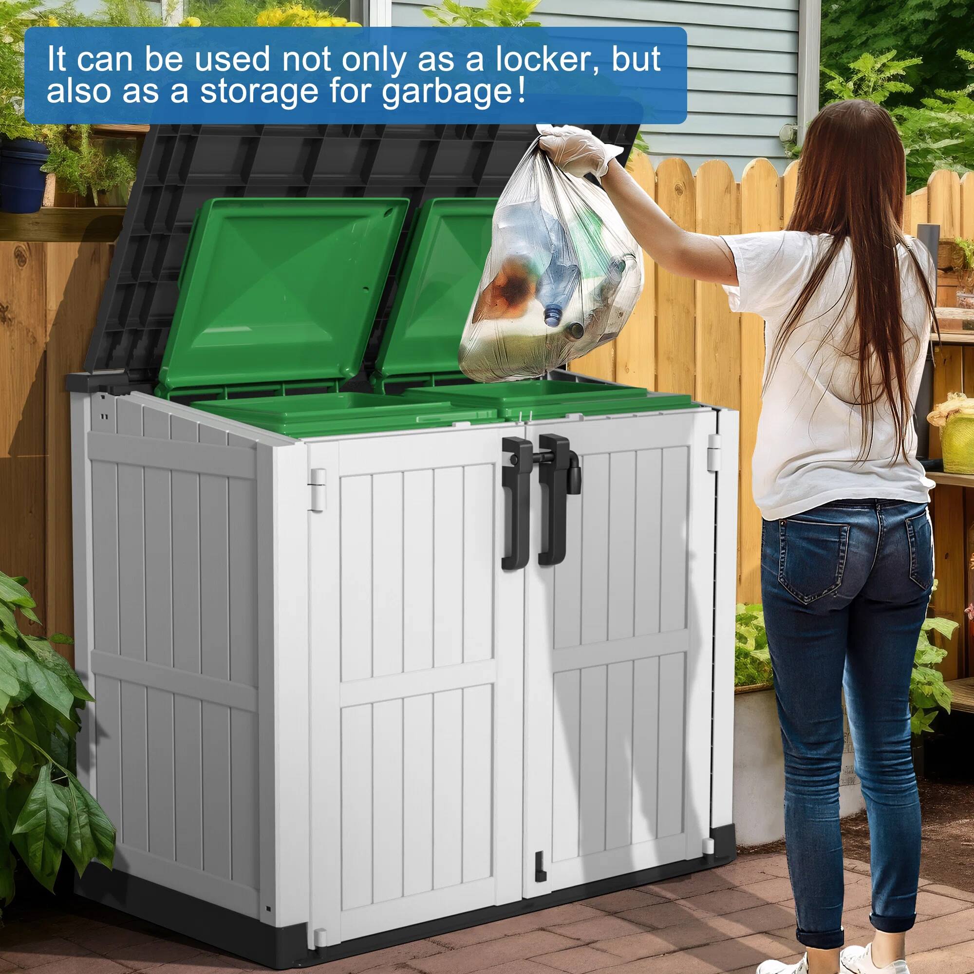 It can be used not only as a locker, but also as a storage for garbage!