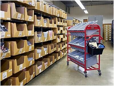 Alt View 4. RubberMaid - Rubbermaid 3-Shelf Metal Tote Picking Cart - Red.