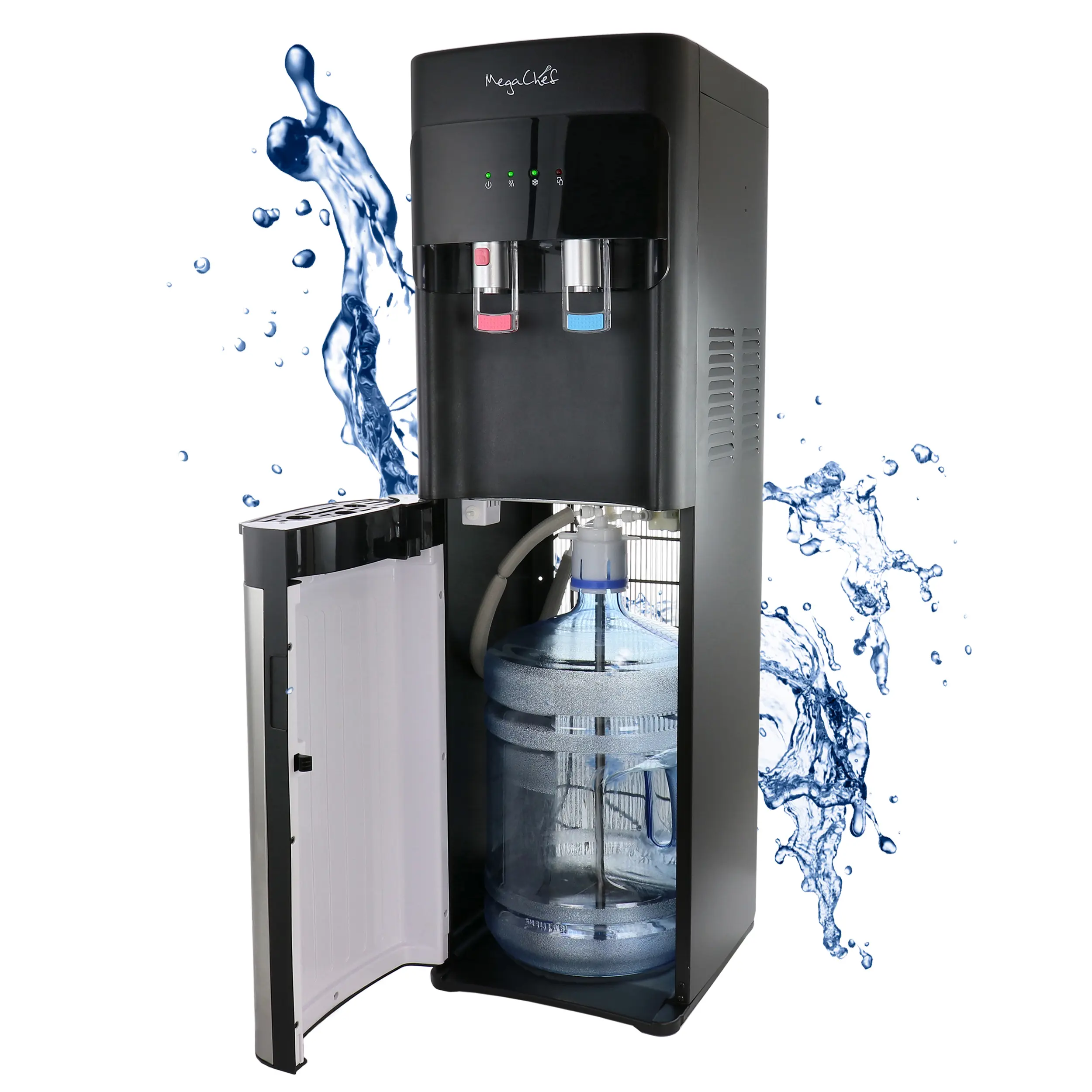 Front. MegaChef - MegaChef Bottom Load Hot and Cold Water Dispenser - Black.