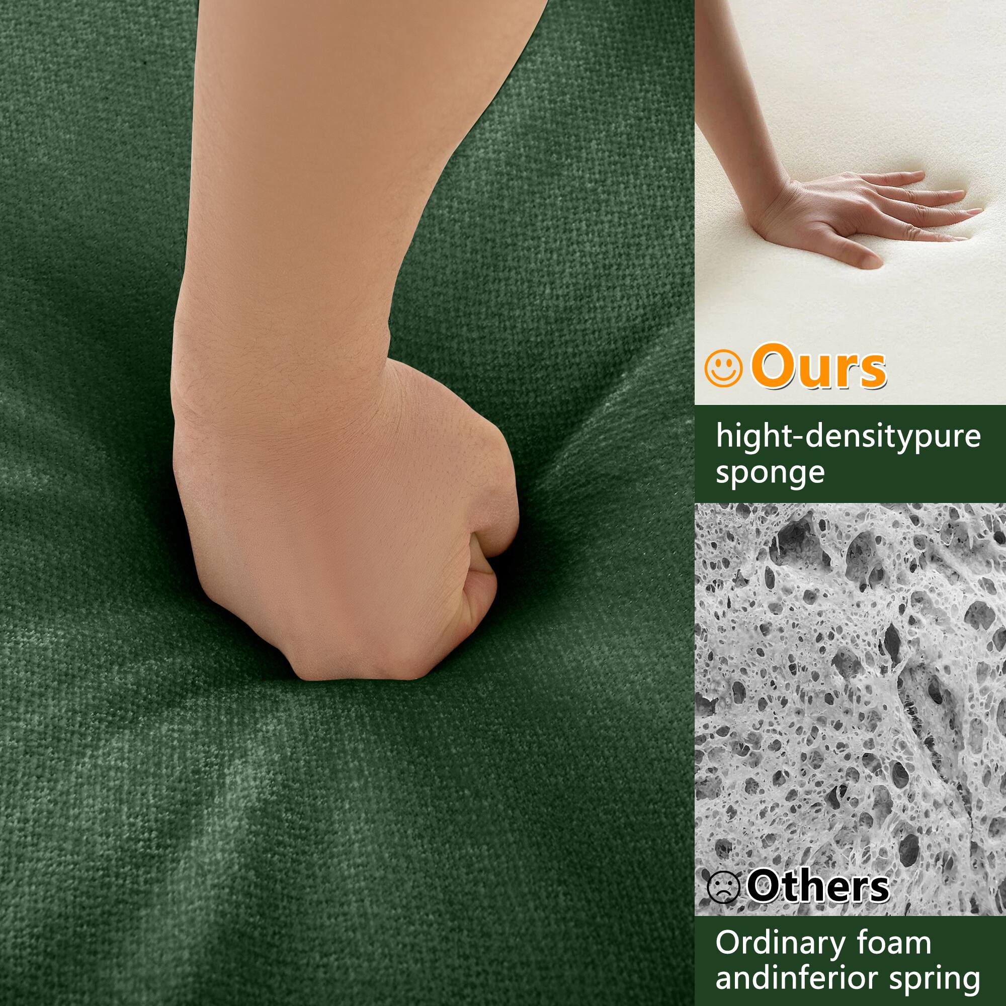 Ours: high-density pure sponge  
Others: Ordinary foam and inferior spring