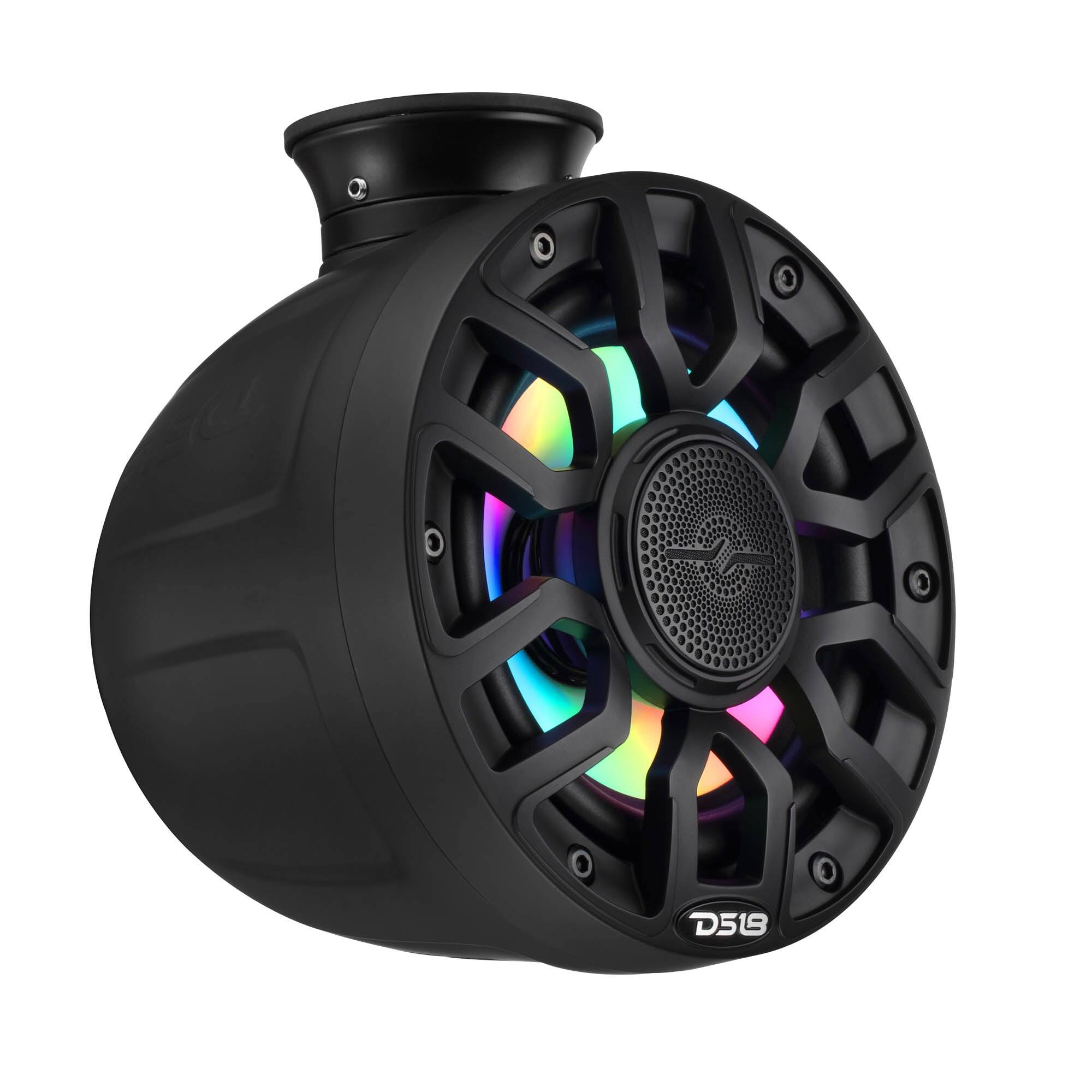 Angle. DS18 Audio - NXL 6.5" 2-way Coaxial Speaker with Built-in Driver and Grille (Pair), 150W RMS 4-Ohm - Black.