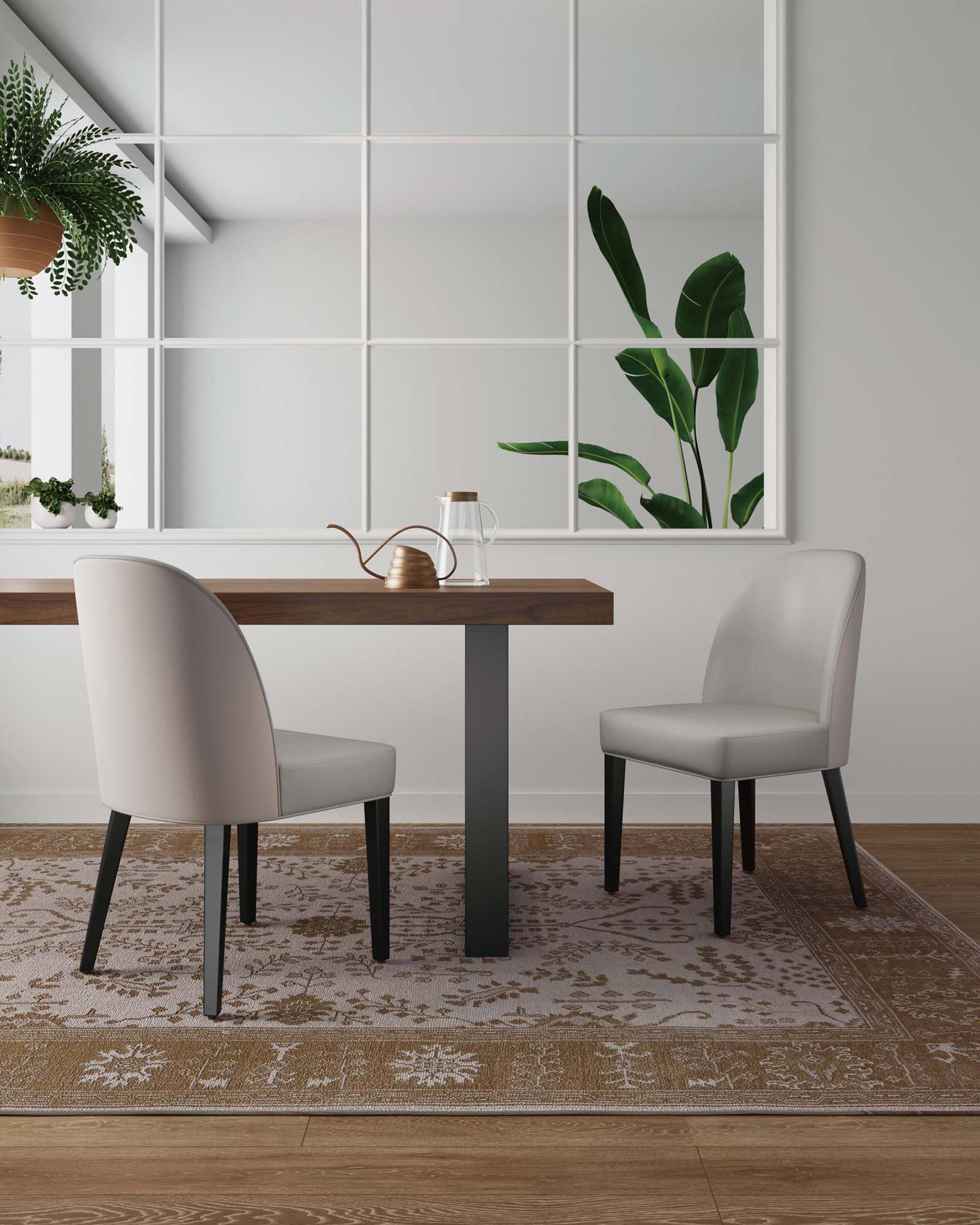 Angle. Manhattan Comfort - Hillman Modern Wood Upholstered Dining Chair - Set of 2 - Light Gray.